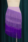 Casual Patchwork Tassel Asymmetrical Plus Size Skirt