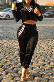 Casual Patchwork Two-piece Pants Set