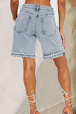 Casual Street Solid Hollowed Out Patchwork Regular Denim Shorts