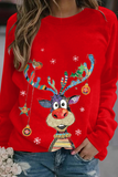 Party Wapiti Patchwork O Neck Tops