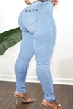 Fashion Casual Solid Rivets Plus Size Jeans