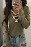 Casual Lace-up Hollow-out Cotton Hoodies