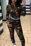 Fashion Casual Camouflage Long Sleeve Sports Suit