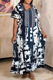 Casual Daily Mixed Printing Printing Asymmetrical Collar Printed Dress Dresses