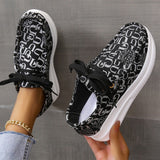 Casual Sportswear Patchwork Frenulum Printing Round Comfortable Out Door Sport Shoes