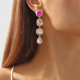 Casual Daily Patchwork Rhinestone Earrings