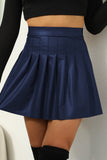 Casual Solid Pleated Skinny High Waist Conventional Patchwork Skirts