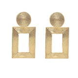 Fashion Personality Stitching Square Earrings