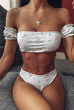 Sexy Fashion Printed White Bikini Set