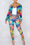 Casual Floral Printed Two-piece Pants Set(Non Positioning Printing)