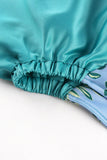Casual Print Bandage Split Joint Flounce Off the Shoulder One Step Skirt Dresses