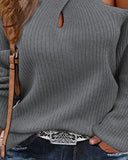 Crisscross Cold Shoulder Knit Sweater
