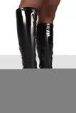Fashion Split Joint Solid Color Pointed Thick Heel High Heel Long Boots