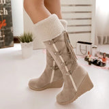 Fashion Casual Split Joint Strap Design Keep Warm Boots