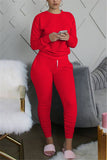Casual Sportswear Long Sleeve O Neck Regular Sleeve Regular Solid Two Pieces