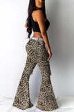 Fashion Camouflage Print Flared Trousers
