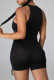 Sexy Solid Frenulum O Neck Skinny Jumpsuits