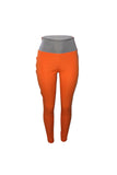 Trendy Patchwork Zipper Orange Pencil Pants