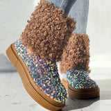 Casual Sequins Patchwork Round Keep Warm Comfortable Shoes