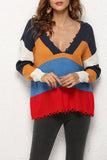 Casual Color-lump Patchwork Knitting Sweaters