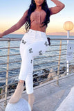 Casual Butterfly Patchwork High Waist Skinny Denim Jeans