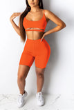 Fashion Lulu Back Sling Orange Two-Piece Set