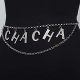Daily Simplicity Letter Patchwork Waist Chain