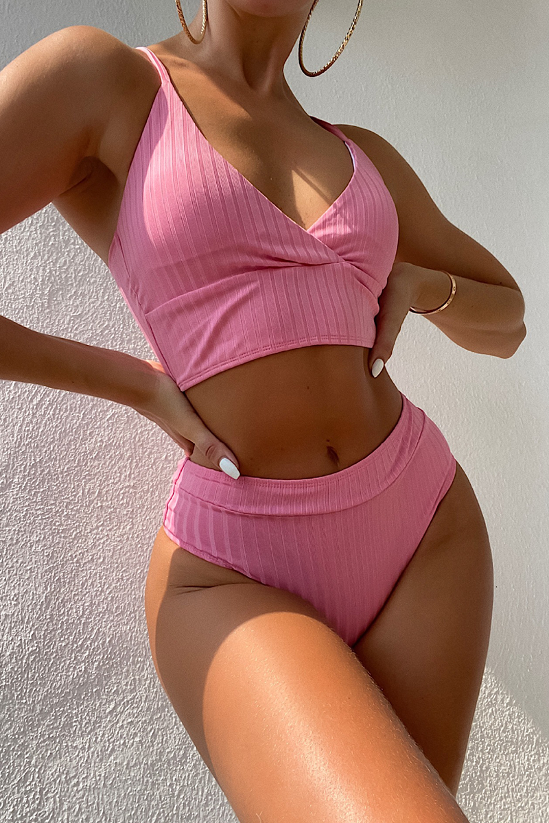 Casual Vacation Solid Split Joint Swimwears
