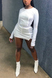 Sexy Fashion Long Sleeve Skirt White Suit