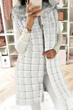 Casual Solid Patchwork Cardigan Hooded Collar Outerwear