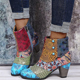 Casual Patchwork Printing Pointed Out Door Shoes (Heel Height 2.76in)