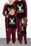 Family Plaid Printed Red Father Two-Piece Pants Set