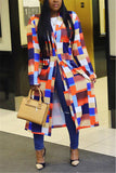 Fashion Casual Print Multicolor Long Sleeve Coat (Only Coat)