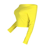 Casual Dew Shoulder Yellow T-shirt