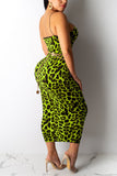 Sexy Fashion Leopard Print Suspender Dress (Without Waist Chain)