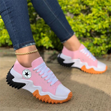 Fashion Casual Bandage Patchwork Square Comfortable Out Door Sport Shoes