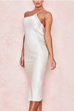 Sexy Fashion Beige White Sling Backless Dress