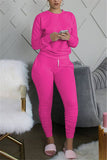 Casual Sportswear Long Sleeve O Neck Regular Sleeve Regular Solid Two Pieces
