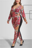 Fashion Sexy Sequin Flower Long Sleeve Jumpsuit