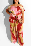 Fashion Off Shoulder Multicolor Print Dress