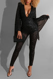 Fashion Sexy Sequined Wide-sleeved Jumpsuit