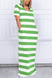 Fashion Casual Striped Print Hooded Dress