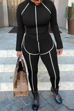 Fashion Casual Patchwork Asymmetrical O Neck Long Sleeve Two Pieces