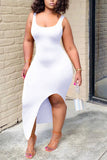 Sexy Fashion Tight White Sleeveless Dress