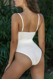 Sexy Fashion White Sling One-piece Swimsuit