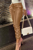 Casual Solid Split Joint Regular High Waist Pencil Solid Color Bottoms
