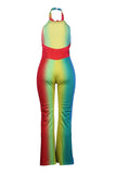 Trendy Color-lump Multicolor One-piece Jumpsuit