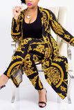 Casual Printed Blending Two-piece Pants Set(Without T-shirt)