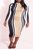 Casual Striped Multicolor Knee Length Dress