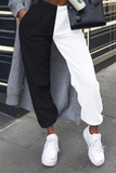 Fashion Casual Stitching White Trousers